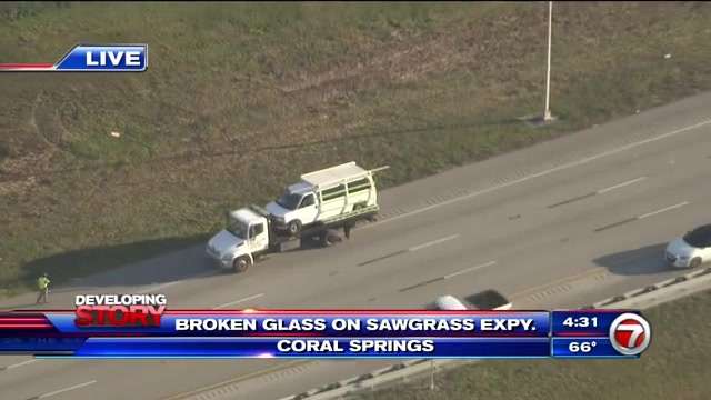 NB lanes reopen after broken glass cleaned up on Sawgrass Expressway in ...