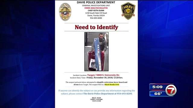 Davie Police searching for man who tried stealing from Target - WSVN ...
