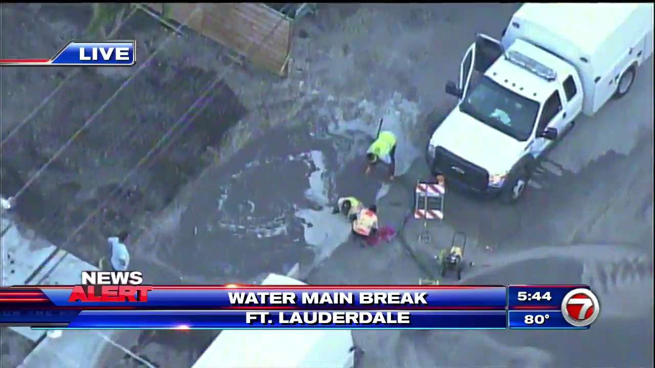 Crews repair water main break in Fort Lauderdale neighborhood - WSVN ...