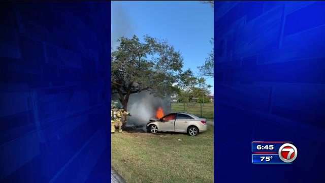 Driver hospitalized after fiery crash in Cutler Bay - WSVN 7News ...