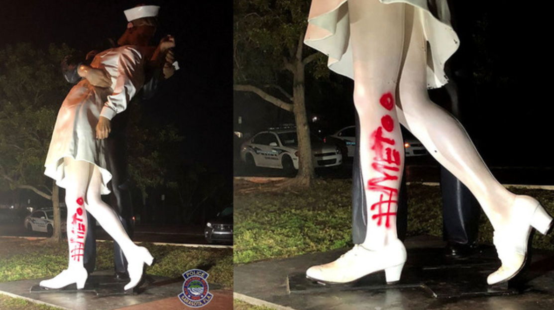 ‘MeToo’ painted on statue of WWII sailor kissing nurse WSVN 7News