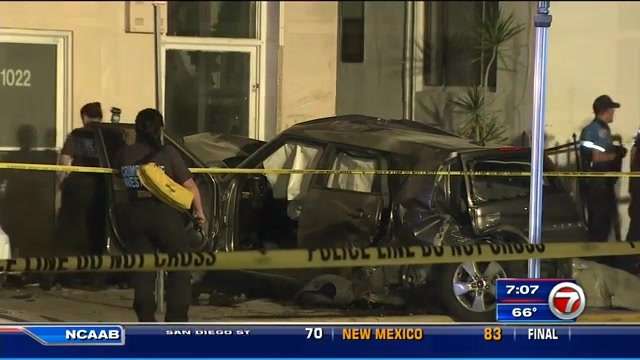1 dead, 1 hurt after car crashes into wall in Miami Beach - WSVN 7News ...