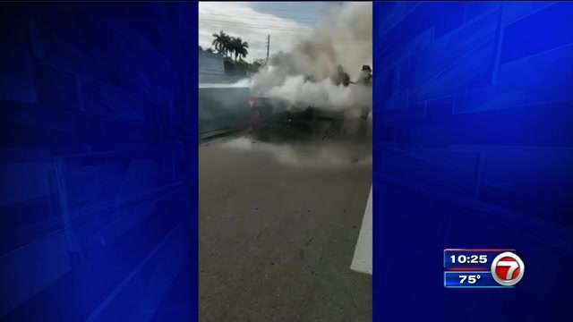 Crews put out car fire on Turnpike in SW Miami-Dade - WSVN 7News ...