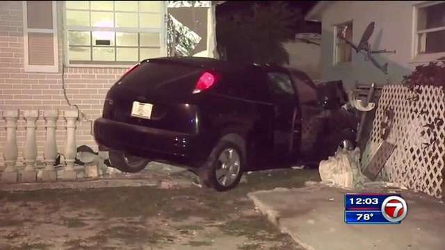 1 arrested for DUI after car slams into home in NE Miami-Dade - WSVN ...