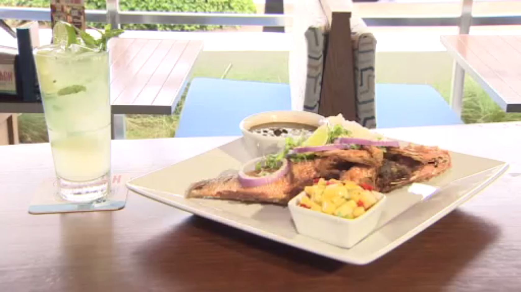 Yellowtail Snapper with Mango Salsa/ Bo’s Beach, Fort Lauderdale Beach