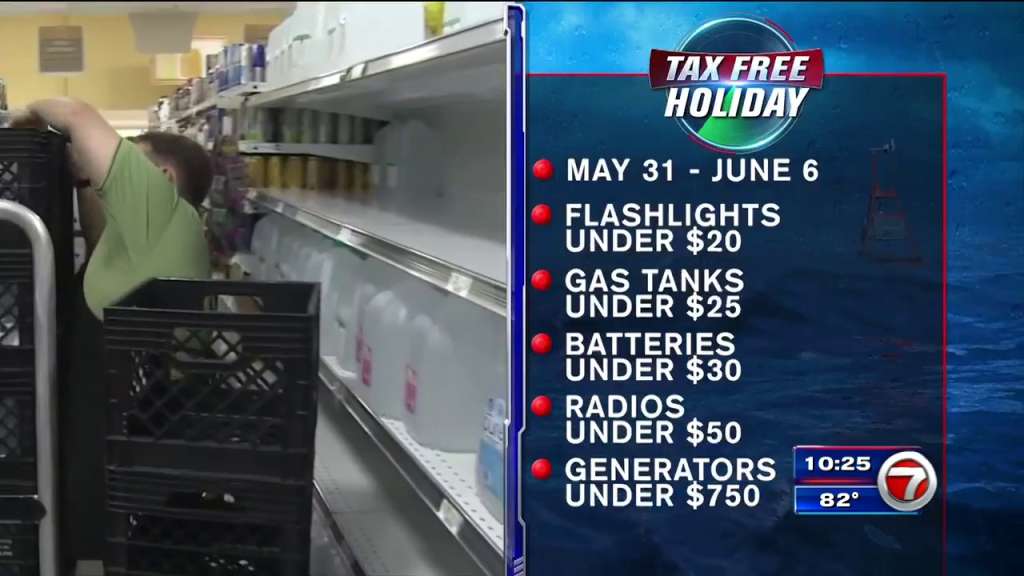 Hurricane supplies will be salestax exempt for first week of hurricane