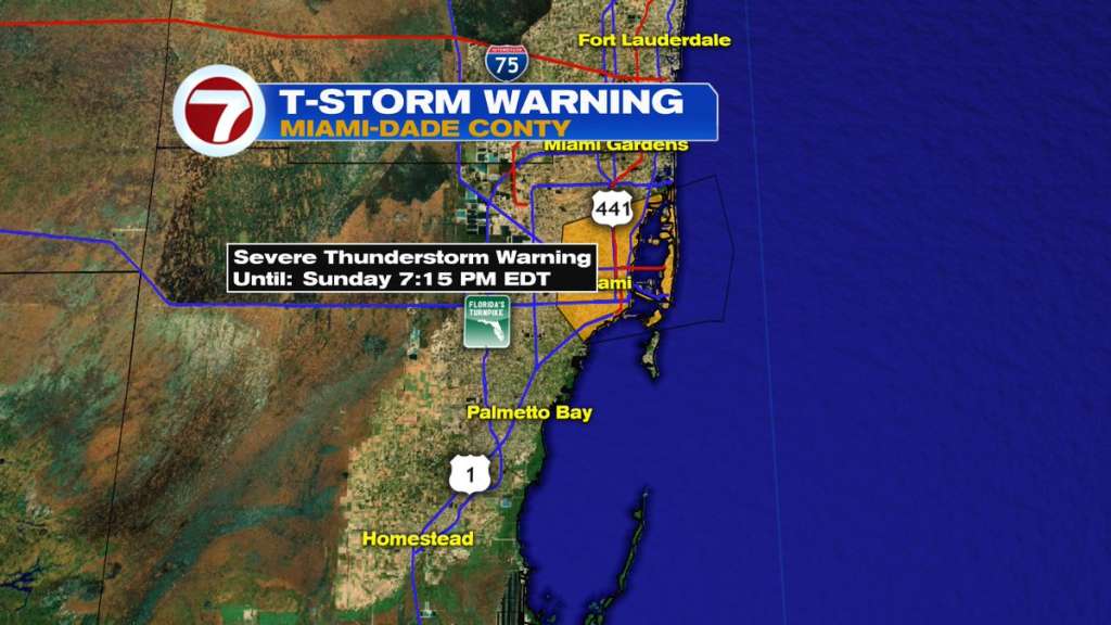Severe thunderstorm warning, flood advisories issued for parts of Miami