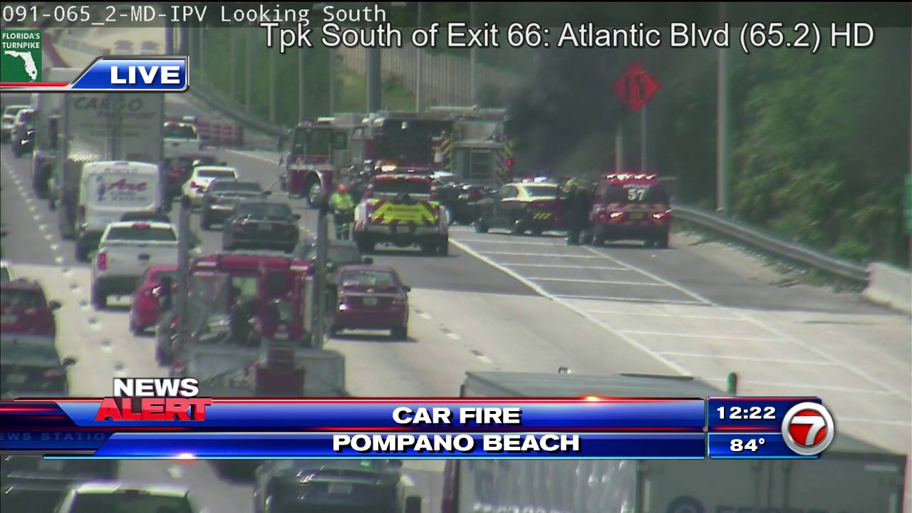 Delays on southbound Turnpike near Atlantic Boulevard in Pompano Beach