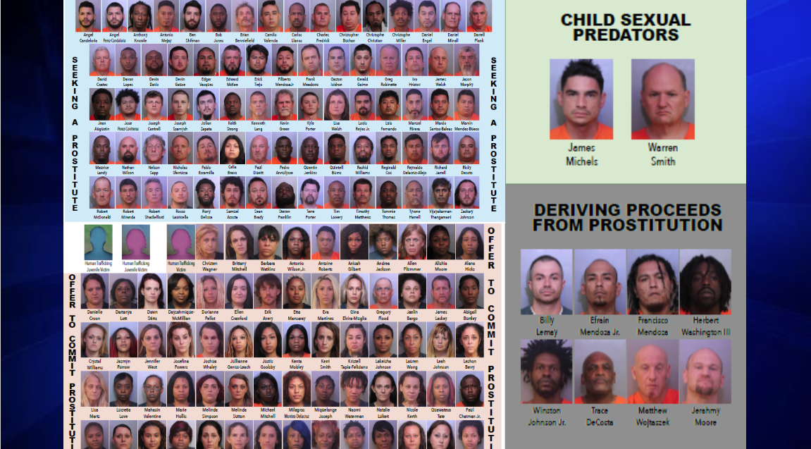 154 Arrested During Undercover Florida Prostitution Human Trafficking Sting Wsvn 7news