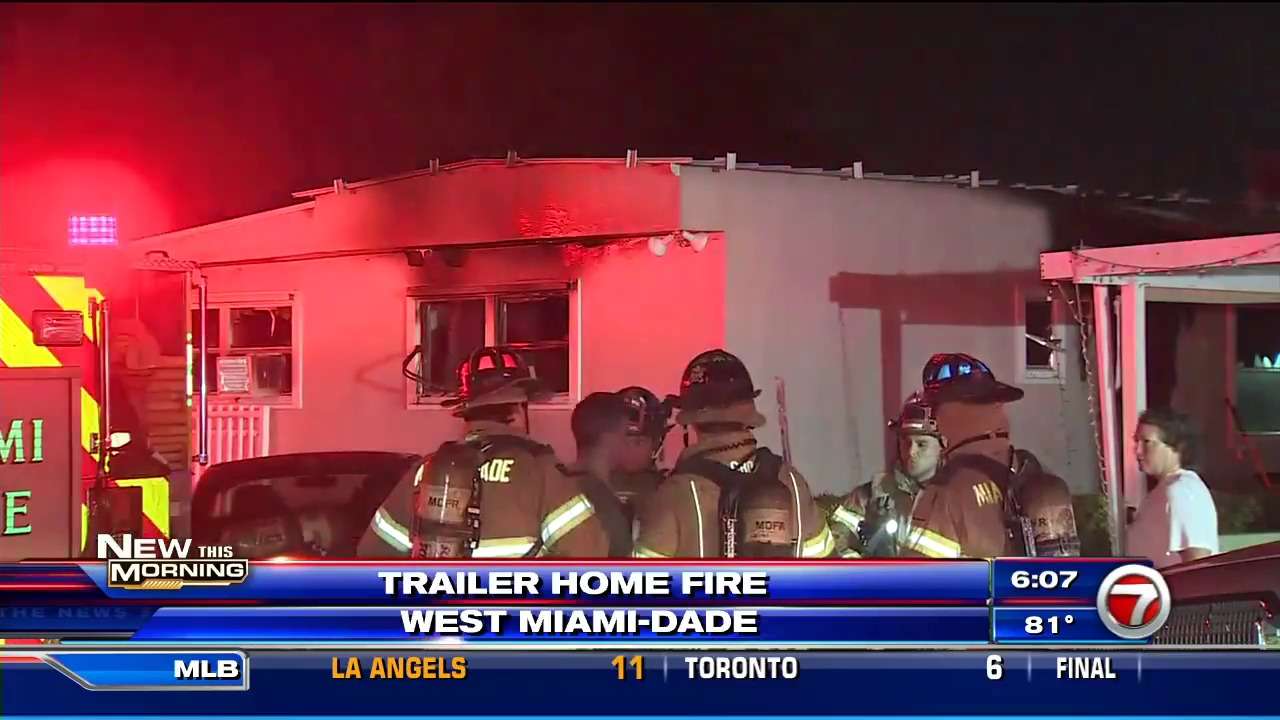 Trailer home catches fire in West Miami-Dade - WSVN 7News | Miami News ...