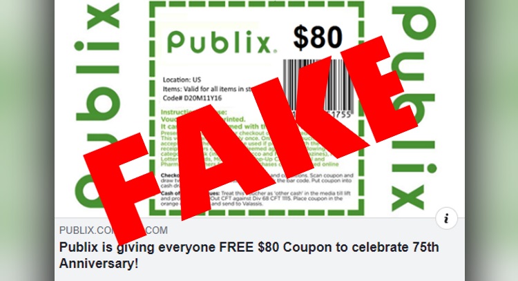 $80 Publix coupon circulating on Facebook is fake – WSVN ...