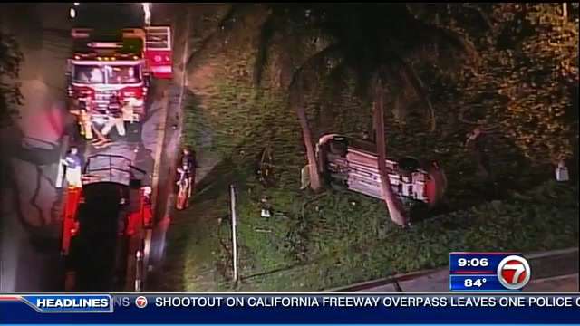 Driver hospitalized after slamming into tree in Key Biscayne - WSVN ...