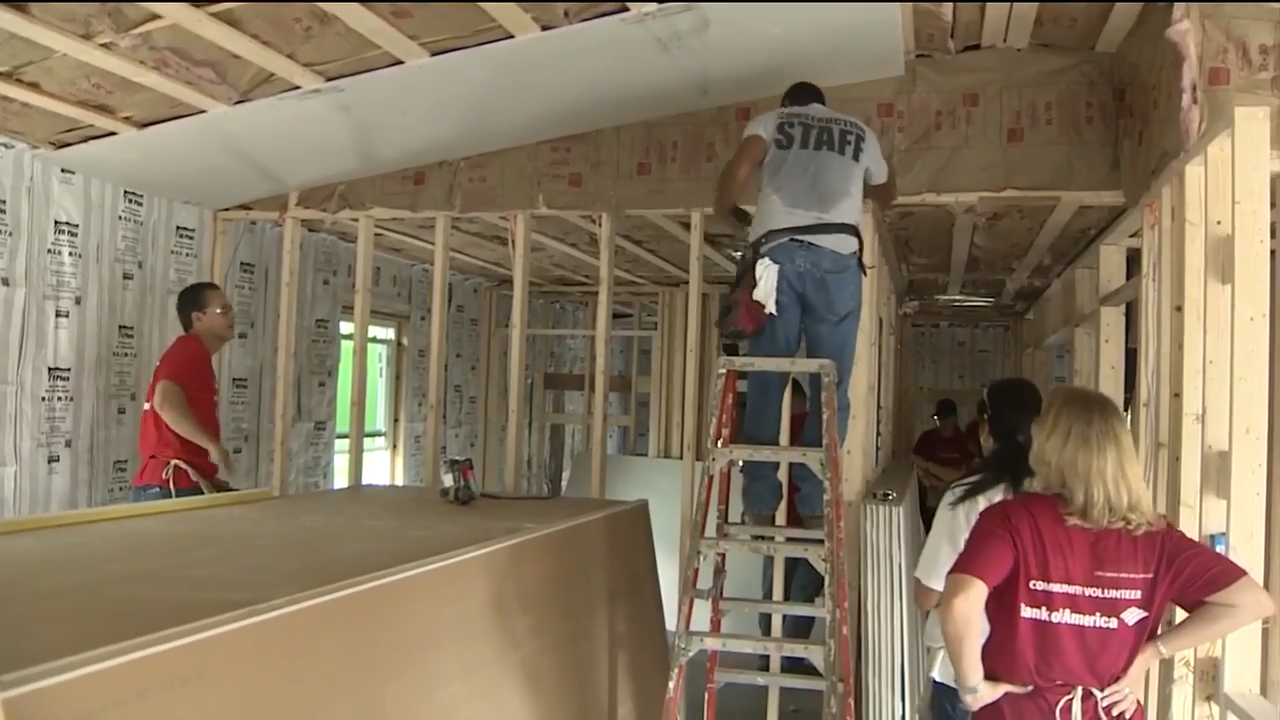 Habitat for Humanity teams up with Bank of America volunteers to build
