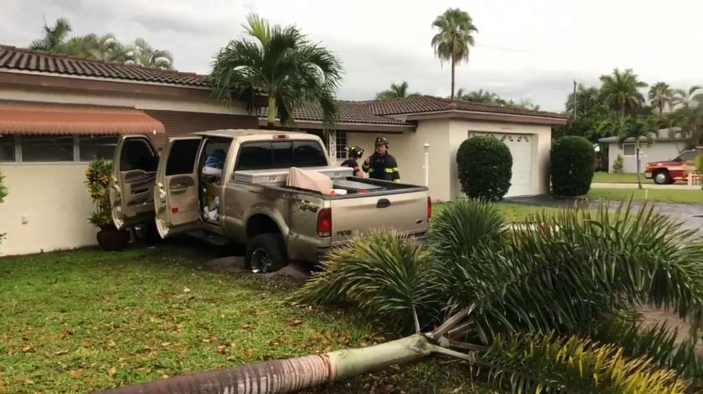 There was also a potential for thunderstorms with lightning. Driver transported after crashing truck into Deerfield Beach home