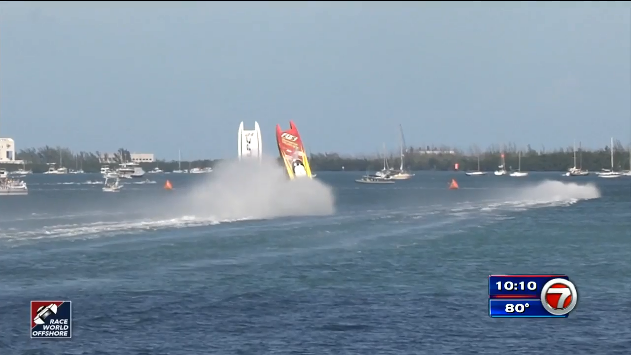 Powerboat racers OK after 2 boats flip at same time during annual Key