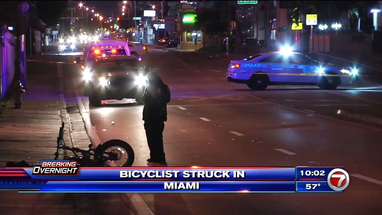 Bicyclist taken to hospital after being struck in Miami - WSVN 7News ...