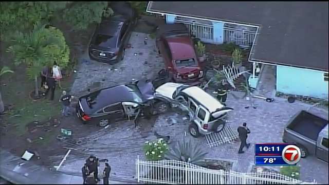 2 airlifted after multi-vehicle crash outside Hialeah home – WSVN 7News ...