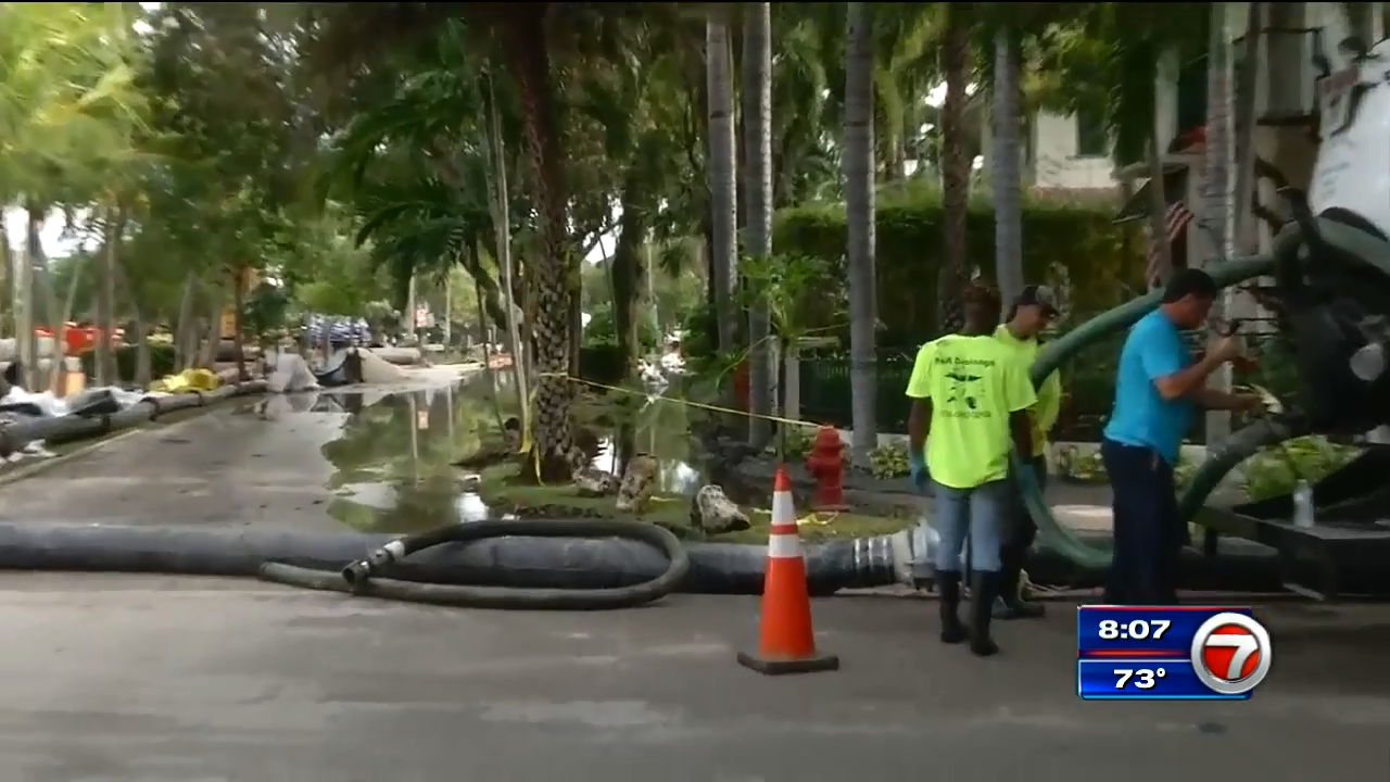 Crews continue to clean up sewage spill affecting Fort Lauderdale