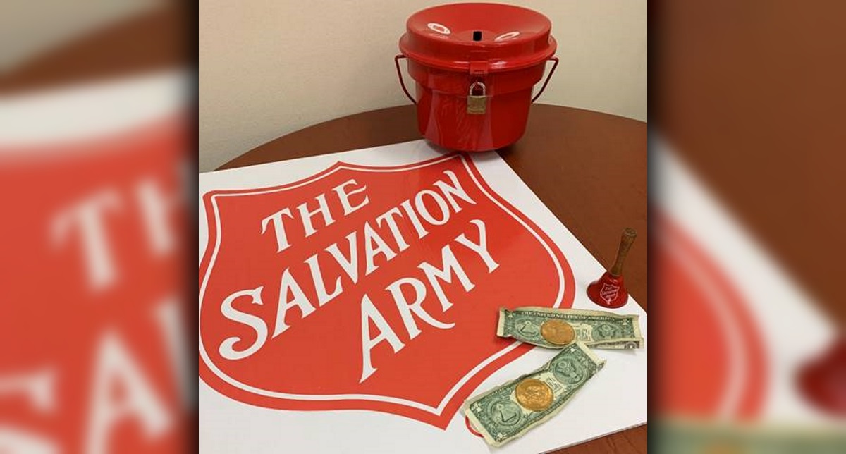 Gold coins dropped into Salvation Army kettle in Lighthouse Point