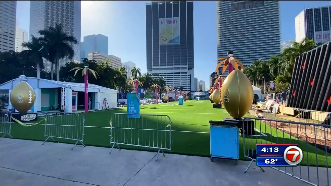 Bayfront Park gears up to celebrate the Super Bowl Miami style WSVN