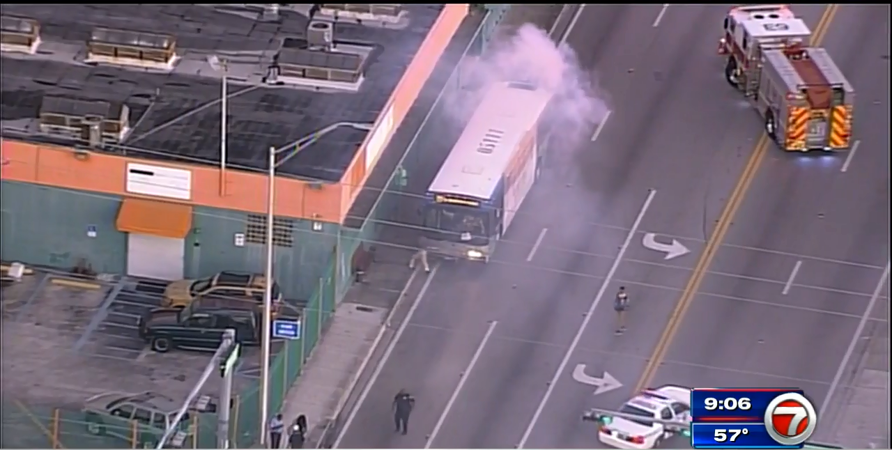 Bus evacuated in Miami after heavy smoke breaks out WSVN 7News