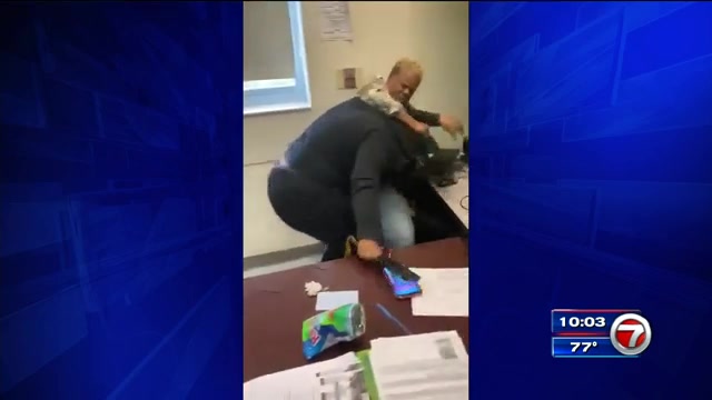 Video of blue-haired student attacking teacher goes viral - wide 6