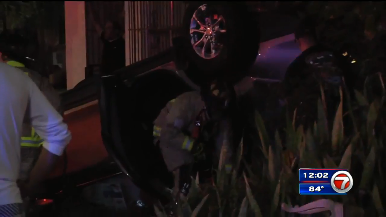 2 taken to hospital following car crash in Miami - WSVN 7News | Miami ...