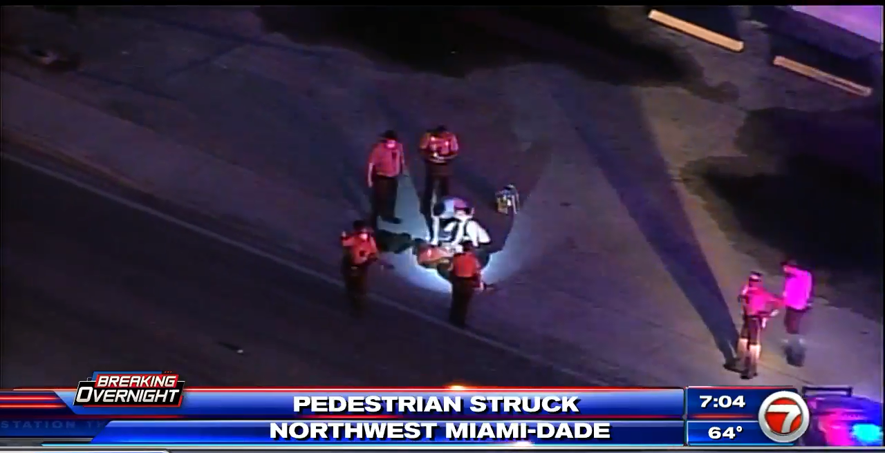 Pedestrian transported after being struck in NW Miami-Dade - WSVN 7News ...