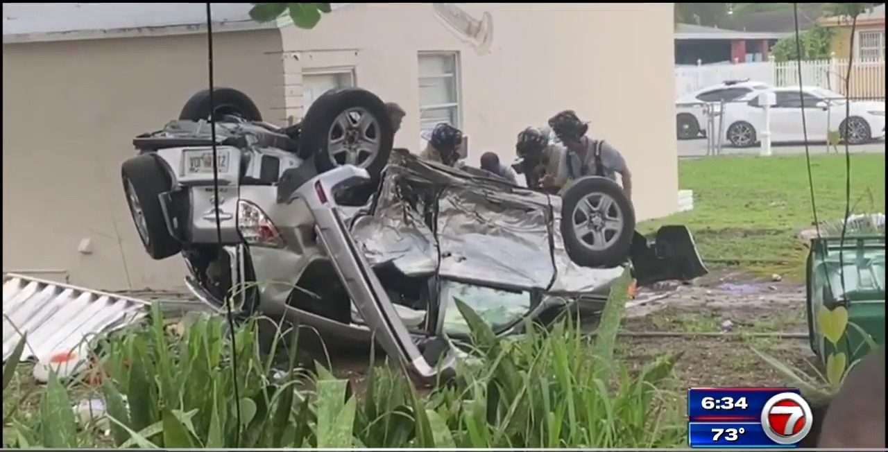 2 in custody after stolen SUV crashes into NW Miami-Dade home - WSVN ...