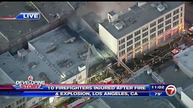Fire, explosion in Los Angeles injures 11 firefighters - WSVN 7News ...