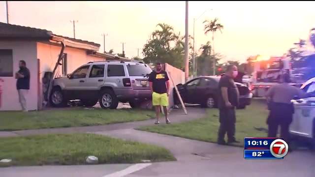 1 hospitalized after SUV hits SW Miami-Dade home - WSVN 7News | Miami ...