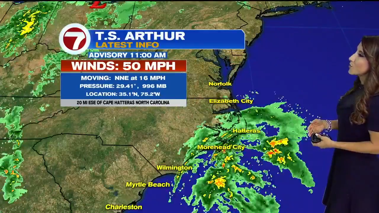 Tropical Storm Arthur hits North Carolina coast with rain - WSVN 7News ...