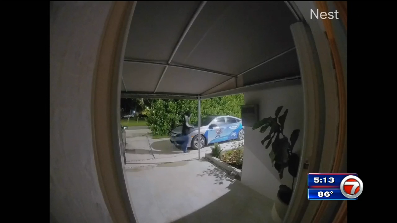 Surveillance video captures 2 men stealing car in North Miami - WSVN ...