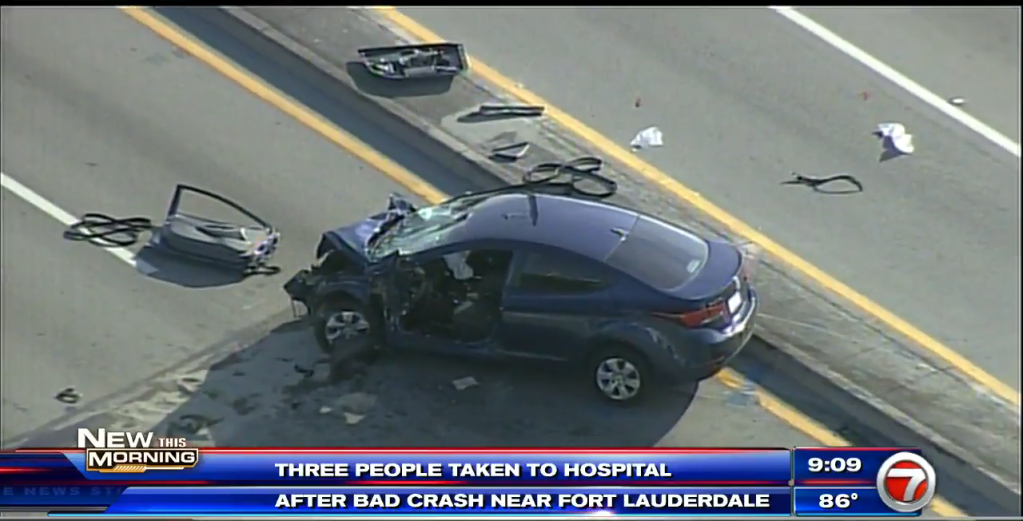 3 transported after multivehicle crash near Fort Lauderdale WSVN