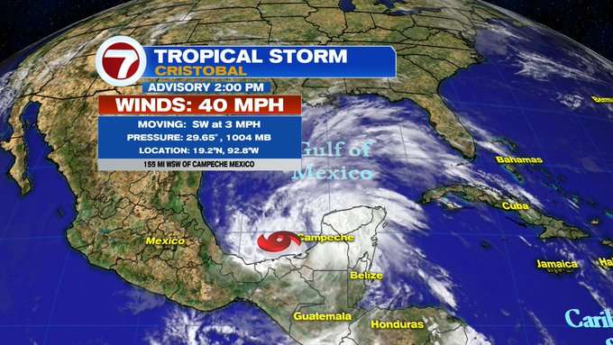 Tropical Storm Cristobal forms, flood threat for Mexico - WSVN 7News ...