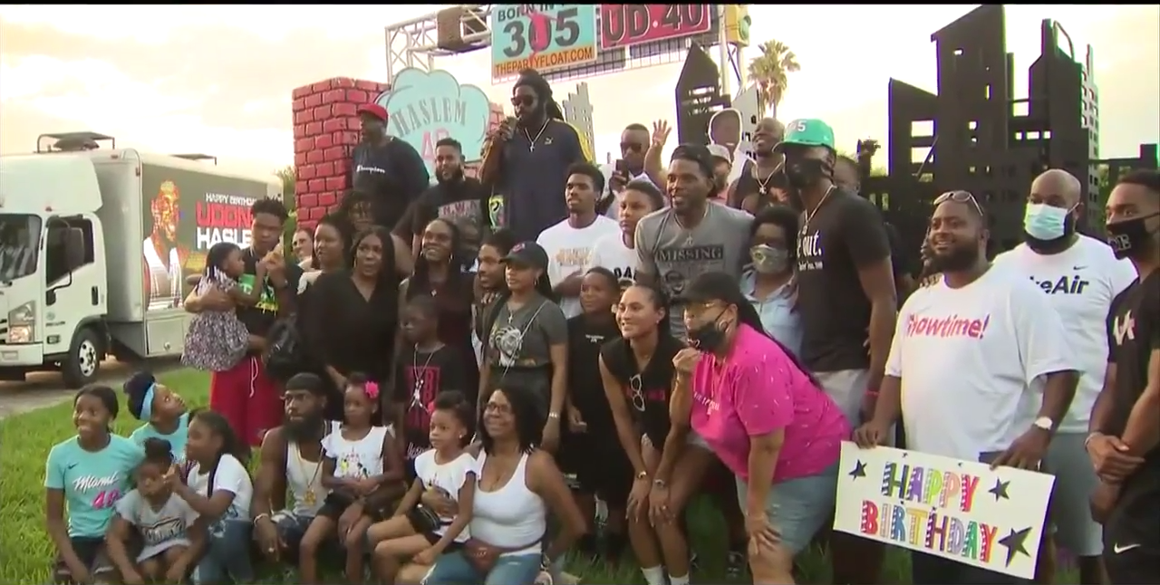 Udonis Haslem celebrates 40th birthday with surprise caravan - WSVN