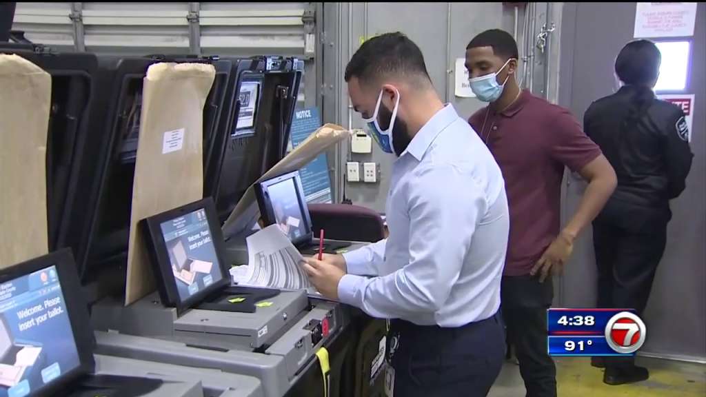 Miami Dade County Elections Department Tests Equipment Ahead Of Primary Miami Dade County Elections Department Tests Equipment Ahead Of Primary