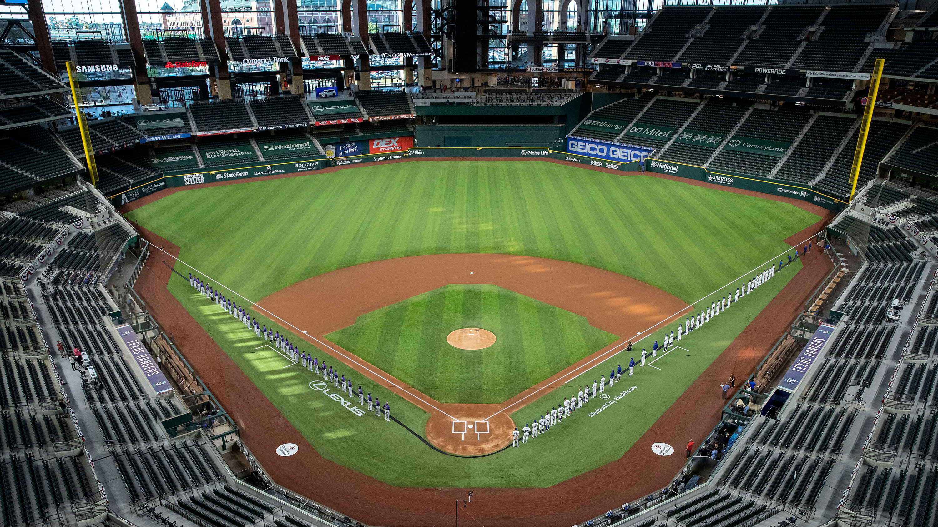 at the debut of a brand new texas ballpark the cracks of bats echo through empty stands wsvn 7news miami news weather sports fort lauderdale https wsvn com sports at the debut of a brand new texas ballpark the cracks of bats echo through empty stands