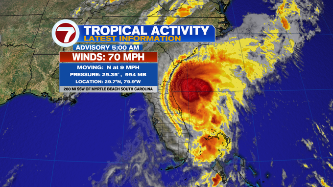 Isaias strengthens slightly as it crawls up Florida coast - WSVN 7News ...