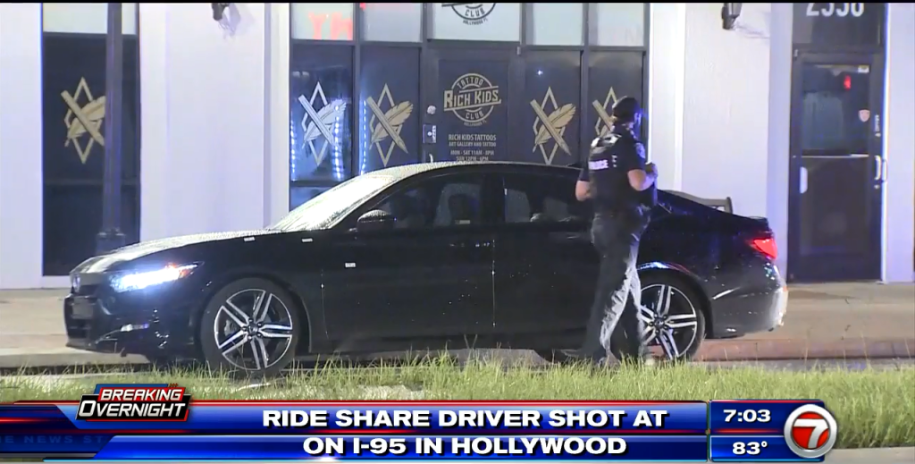 2 in custody after Uber driver, passengers shot at in Hollywood WSVN