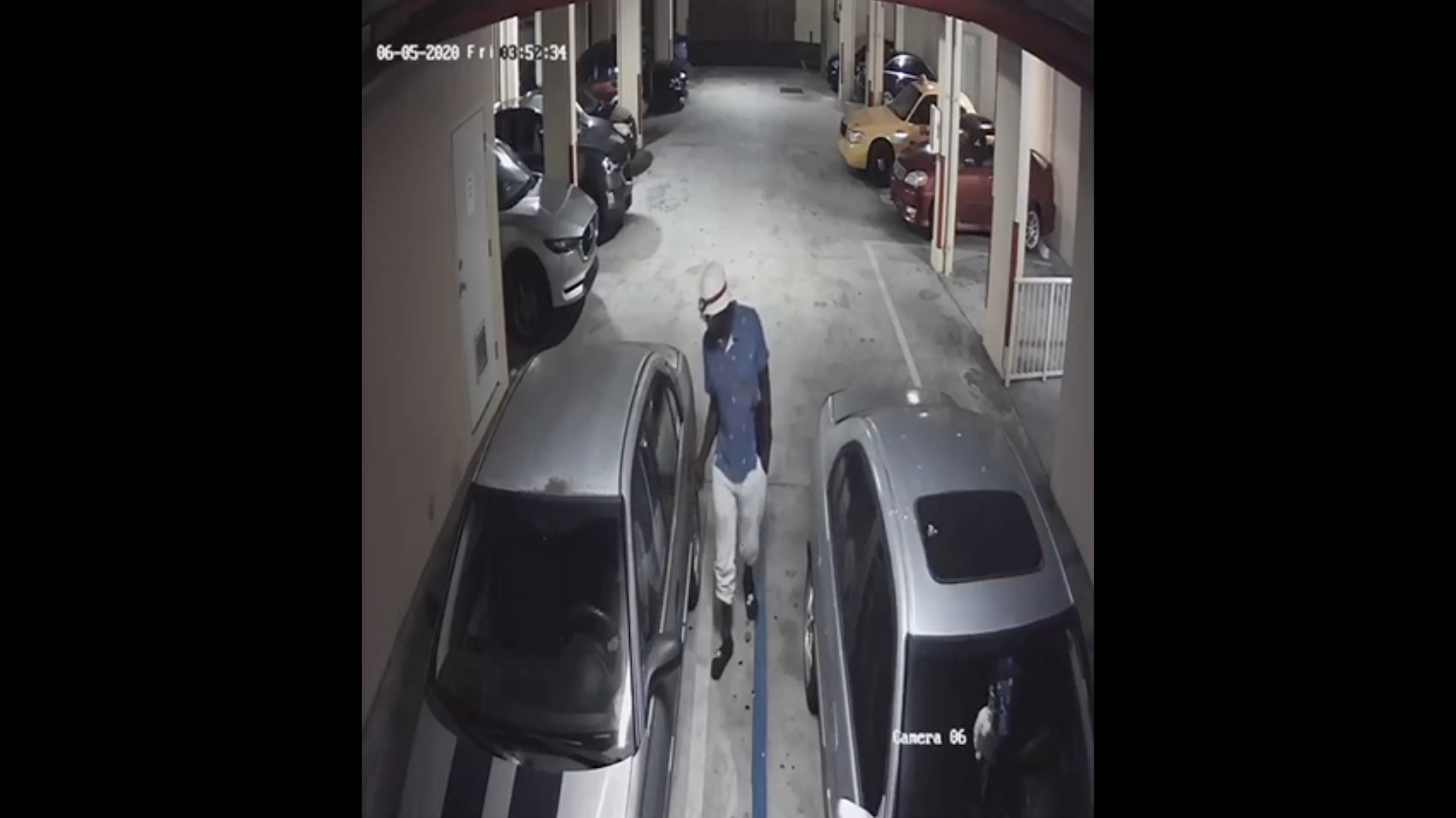 Police search for man caught on camera burglarizing at least 2 vehicles ...
