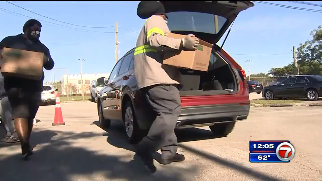 OpaLocka hosts drivethru food distribution for families in need amid