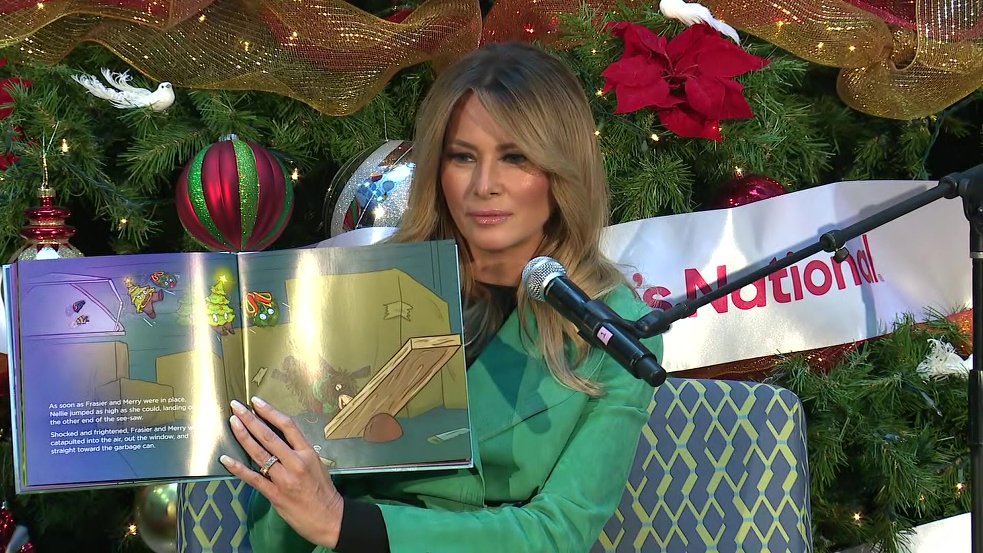 First Lady Melania Trump visits children’s hospital, a holiday
