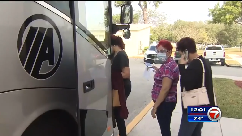 Seniors in Miami Gardens bused to Jessie Trice Community Health Center