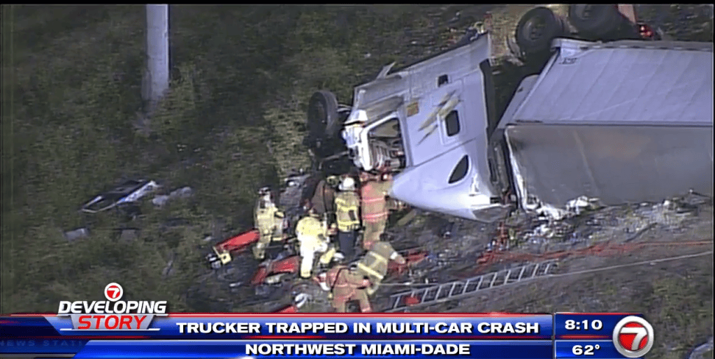 Truck driver airlifted after multi-vehicle crash on Turnpike in NW ...