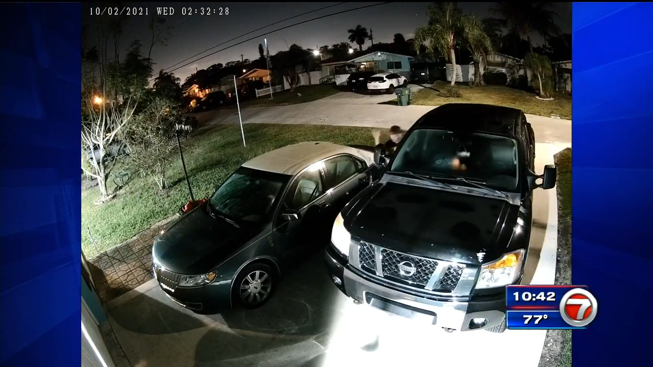 Vehicle burglar caught checking for unlocked cars, waving at camera in