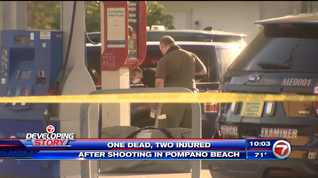 1 dead, 2 injured after shooting at Pompano Beach gas station WSVN