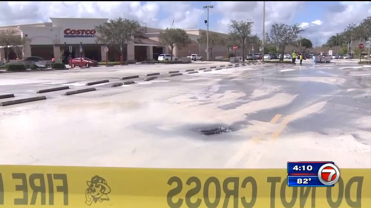 Costco parking lot in Pembroke Pines flooded after water main break