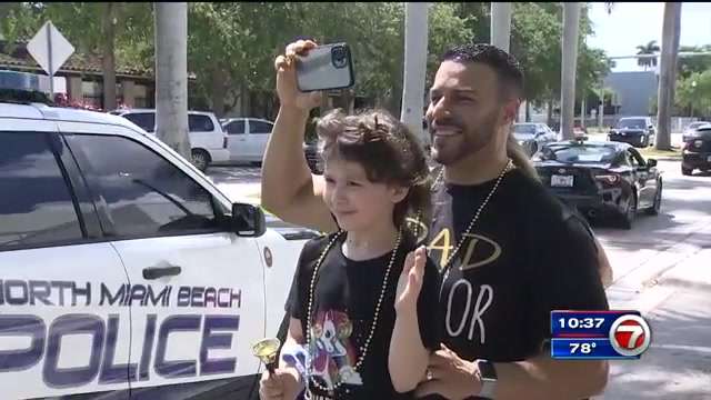 North Miami Beach Police hosts caravan for 7-year-old who beat cancer ...