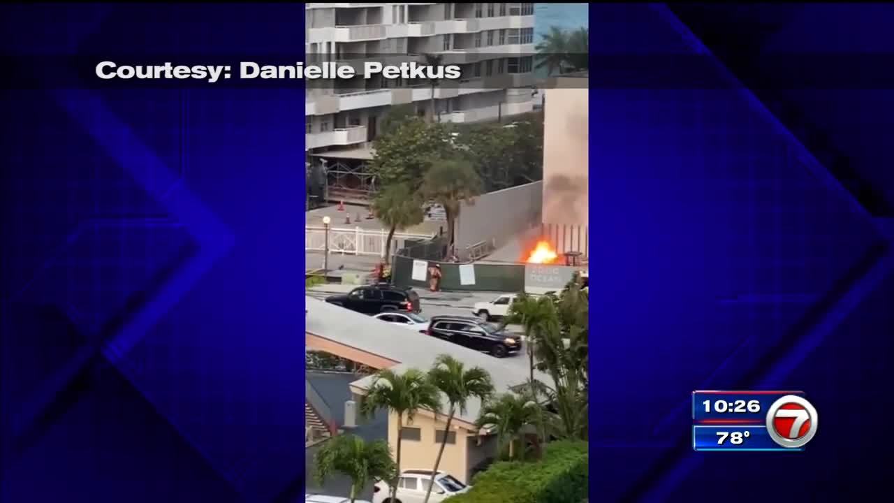 Fire sparks at Hallandale Beach construction site WSVN 7News Miami